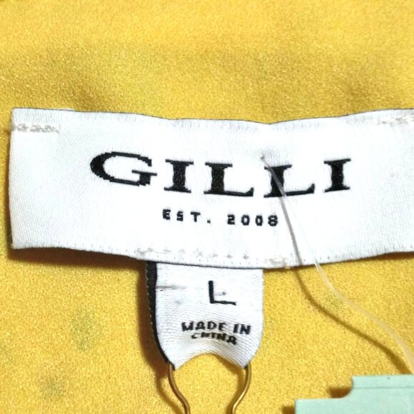 Butter Yellow Floral Spaghetti Strap GILLI Dress L Polyester/Spandex Blend - Picture 4 of 13